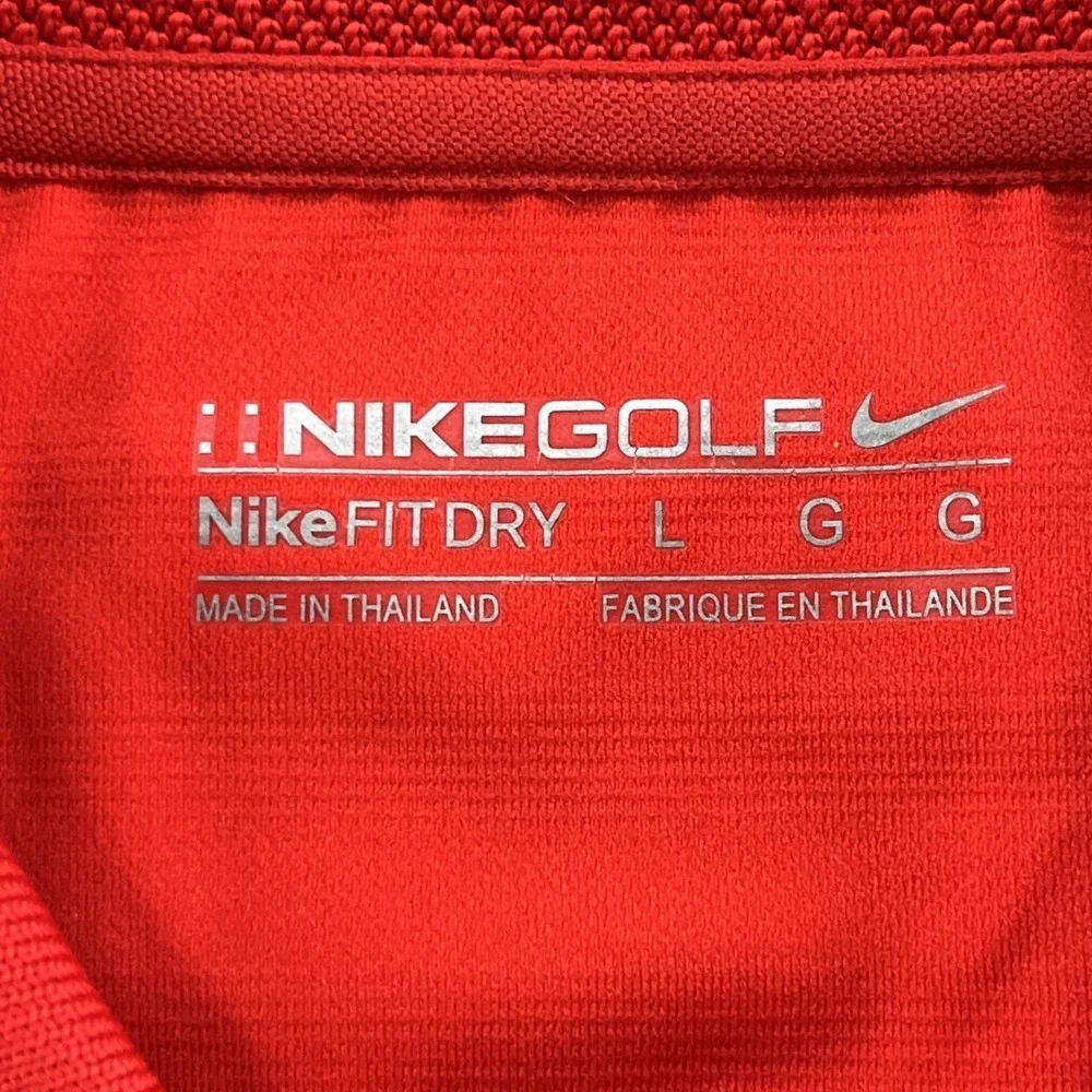 Nike Golf Fit Dry Men's Gold Polo Red‎ Striped Size Large